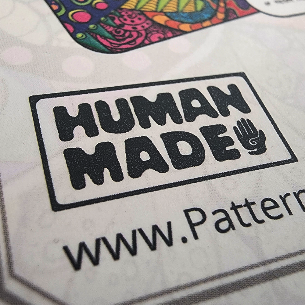 Human made logo on a box